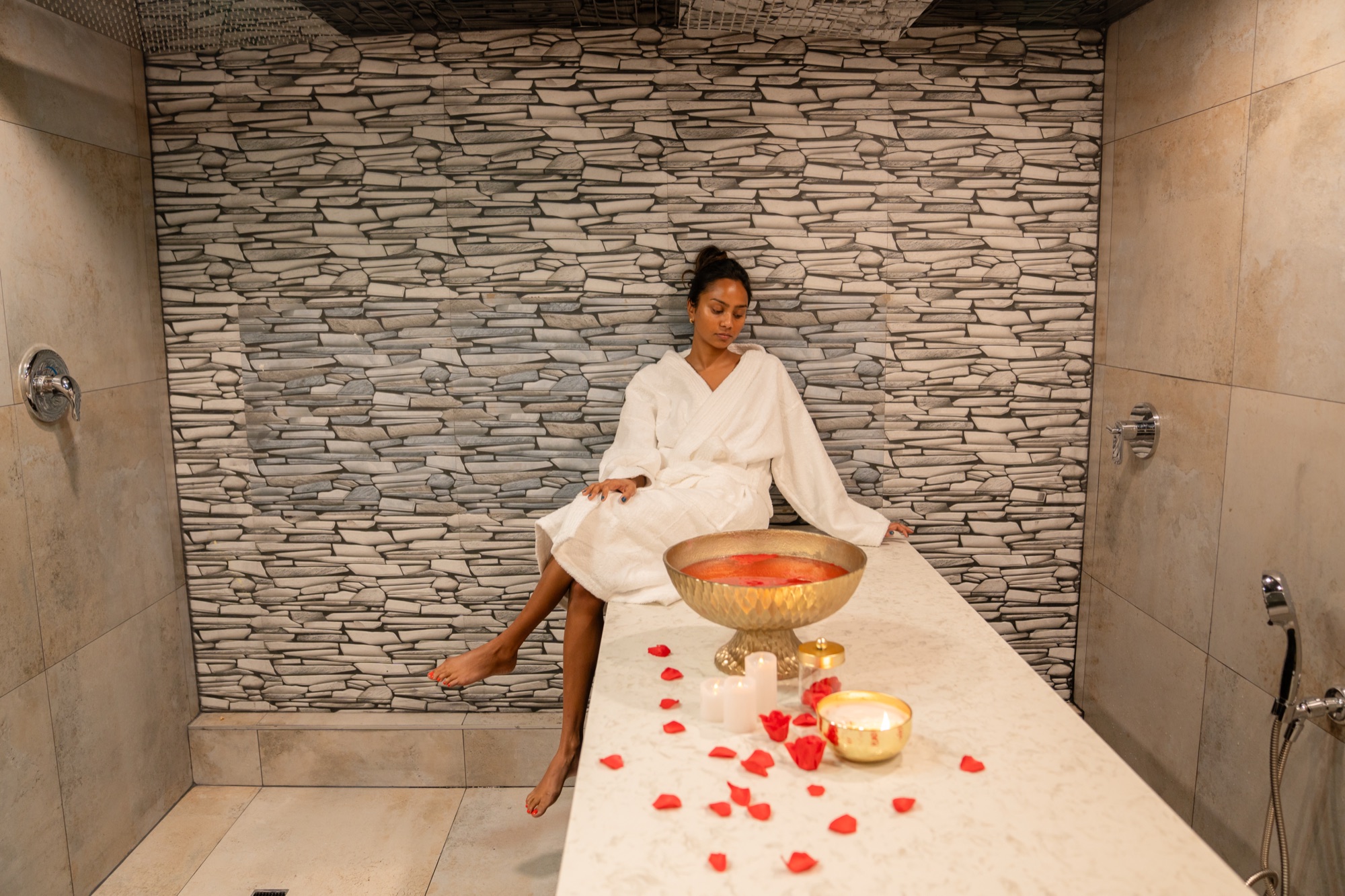 The private Moroccan hammam suite at Meye Beauté Verte